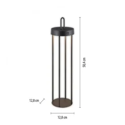 Just Light LED Akku Tischleuchte Metall dimmbar IP44 2 W Schwarz
