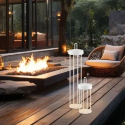 Just Light LED Akku Tischleuchte Metall dimmbar IP44 2700 K Weiß* Led Lampen|Schlafzimmer Lampen