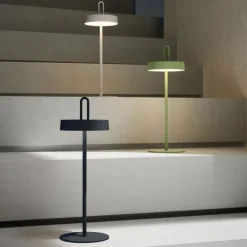 Just Light LED Akku Tischleuchte Schwarz Dimmer Touch IP44 47,2 cm