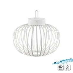 Just Light LED Akku Tischleuchte Weiß Dimmer Touch 33 cm IP44 2 W* Schlafzimmer Lampen|Metall Lampen