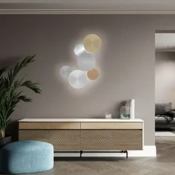 Paul Neuhaus LED Akku Wandlampe Grau Ø25 cm dimmbar Fernbedienung* Flurlampen|Wohnzimmerlampen