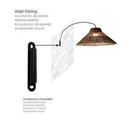 Newgarden LED Außenlampe Akku 155 cm 2-in-1 IP54 Seegras Metall* Metall Lampen|Wegeleuchten