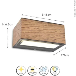 Eco-Light LED Außenlampe Aluminium Natur 10 W 4000 K IP54 B:14 cm* Metall Lampen|Led Außenleuchten