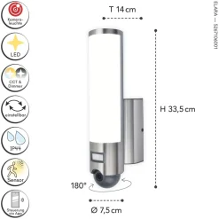 Eco-Light LED Außenlampe Bewegungsmelder Edelstahl IP44 dimmbar* Led Außenleuchten|Moderne Außenleuchten
