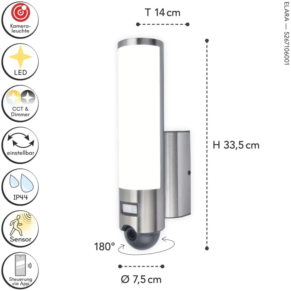 Eco-Light LED Außenlampe Bewegungsmelder Edelstahl IP44 dimmbar* Led Außenleuchten|Moderne Außenleuchten