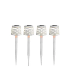 Online Newgarden LED Außenlampe Erdspieß 4er Set Weiß Solar H: 39 cm