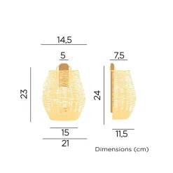 Newgarden LED Außenleuchte Akku Rattan H: 24,5 cm kabellos dimmbar* Feuchtraumleuchten|Moderne Außenleuchten