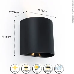 Eco-Light LED Außenleuchte Wand Aluminium IP54 400 lm Up Down* Metall Lampen|Led Außenleuchten