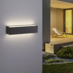 Paul Neuhaus LED Außenleuchte Wand Aluminium B:25 cm IP65 Up & Down* Feuchtraumleuchten|Badezimmer Lampe