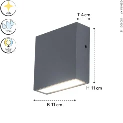 Eco-Light LED Außenleuchte Wand Anthrazit IP54 4000 K Up Down