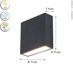 Eco-Light LED Außenleuchte Wand Schwarz IP54 10 W 3000 K Up Down* Metall Lampen|Led Außenleuchten