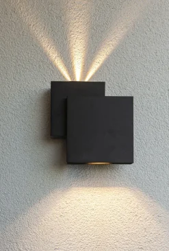 Eco-Light LED Außenleuchte Wand Up Down IP44 B:19,5 cm Schwarz