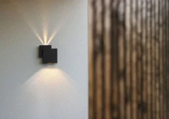 Eco-Light LED Außenleuchte Wand Up Down IP44 B:19,5 cm Schwarz