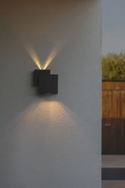 Eco-Light LED Außenleuchte Wand Up Down IP44 B:19,5 cm Schwarz