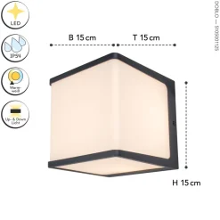 Eco-Light LED Außenwandlampe Anthrazit Aluminium IP54 3000 K 19 W* Metall Lampen|Led Außenleuchten