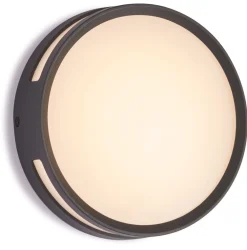 Eco-Light LED Außenwandlampe Anthrazit Ø18,3 cm rund IP54 3000 K* Metall Lampen|Led Außenleuchten