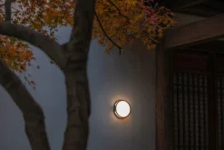 Eco-Light LED Außenwandlampe Anthrazit Ø18,3 cm rund IP54 3000 K* Metall Lampen|Led Außenleuchten