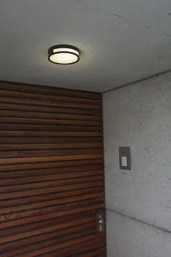 Eco-Light LED Außenwandlampe Anthrazit Ø18,3 cm rund IP54 3000 K* Metall Lampen|Led Außenleuchten