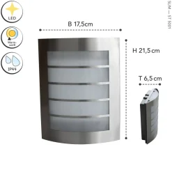 Sale Eco-Light LED Außenwandlampe Edelstahl IP44 H:21,6 cm 850 lm 8 W