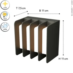 Best Eco-Light LED Außenwandlampe Schwarz 3000 K IP54 dekorativ Modern