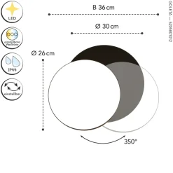 Eco-Light LED Außenwandlampe Schwarz IP54 rund Ø30 cm 3000/4000 K* Led Außenleuchten|Außenwandleuchten