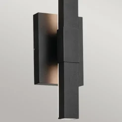 Best Elstead LED Außenwandleuchte Aluminium H: 56 cm IP44 Schwarz indirekt