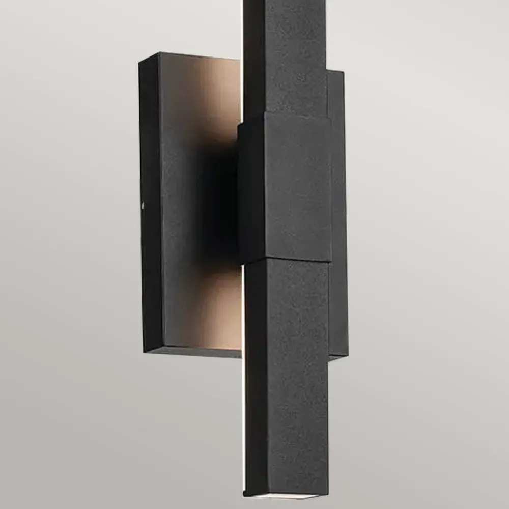 Best Elstead LED Außenwandleuchte Aluminium H: 56 cm IP44 Schwarz indirekt