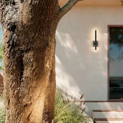 Best Elstead LED Außenwandleuchte Aluminium H: 56 cm IP44 Schwarz indirekt