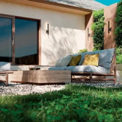 Best Elstead LED Außenwandleuchte Aluminium H: 56 cm IP44 Schwarz indirekt