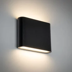 TK Lighting LED Außenwandleuchte Aluminium Schwarz IP54 Up Down