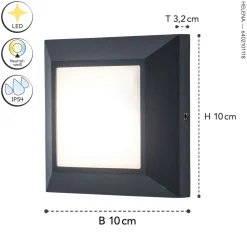 Eco-Light LED Außenwandleuchte Aluminium IP54 4000 K Anthrazit