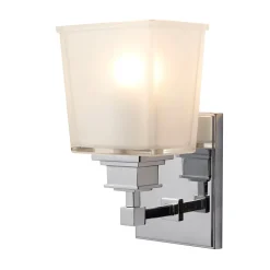 Elstead LED Badezimmer Lampe IP44 Chrom Weiß Glas Schirm* Designerlampen|Wandleuchten