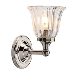 Elstead LED Badezimmer Lampe Messing massiv in Nickel IP44* Wandleuchten|Metall Lampen