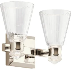 Best Elstead LED Badezimmerlampe Wand IP44 36,8 cm breit Glas Metall