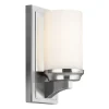 New Elstead LED Badezimmerleuchte IP44 Glas Schirm Weiß Chrom