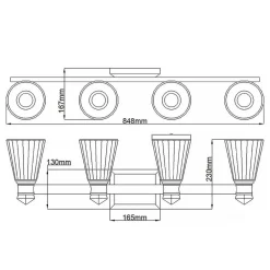 Elstead LED Badezimmerleuchte Spiegel Metall Glas IP44 84,8 cm lang* Led Lampen|Wandleuchten
