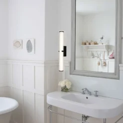 Searchlight LED Badezimmerleuchte Wand 63 cm IP44 Glas Metall 3000 K* Glaslampen|Jugendstil Lampen