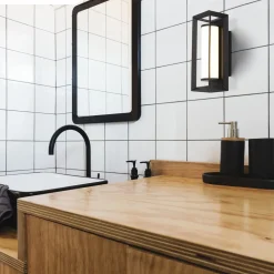 Searchlight LED Badlampe Wand IP44 Schwarz Weiß H: 20 cm blendarm* Led Lampen|Wandleuchten