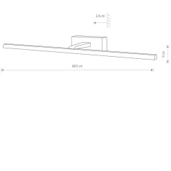 Sale Nowodvorski LED Bilderlampe Aluminium stilvoll B:89,5 cm in Chrom