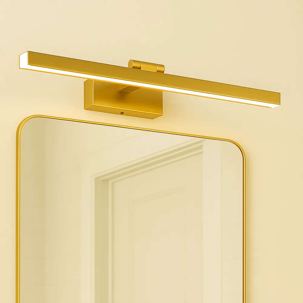 Discount Searchlight LED Bilderleuchte mit Schalter in Messing 3000 K B: 39 cm