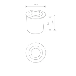 New Nowodvorski LED BodenEinbauleuchte Ø 6,5 cm IP65 Schwarz 3000 K 120 lm