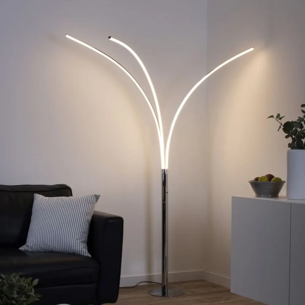Sale Just Light LED Bogenleuchte in Chrom Metall 6 W 733 lm 215 cm XXL