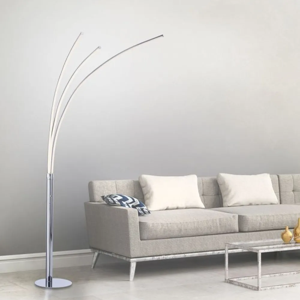 Sale Just Light LED Bogenleuchte in Chrom Metall 6 W 733 lm 215 cm XXL