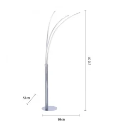 Sale Just Light LED Bogenleuchte in Chrom Metall 6 W 733 lm 215 cm XXL