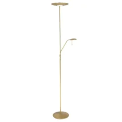 Clearance Steinhauer LED Deckenfluter mit Lesearm in Messing 185 cm dimmbar