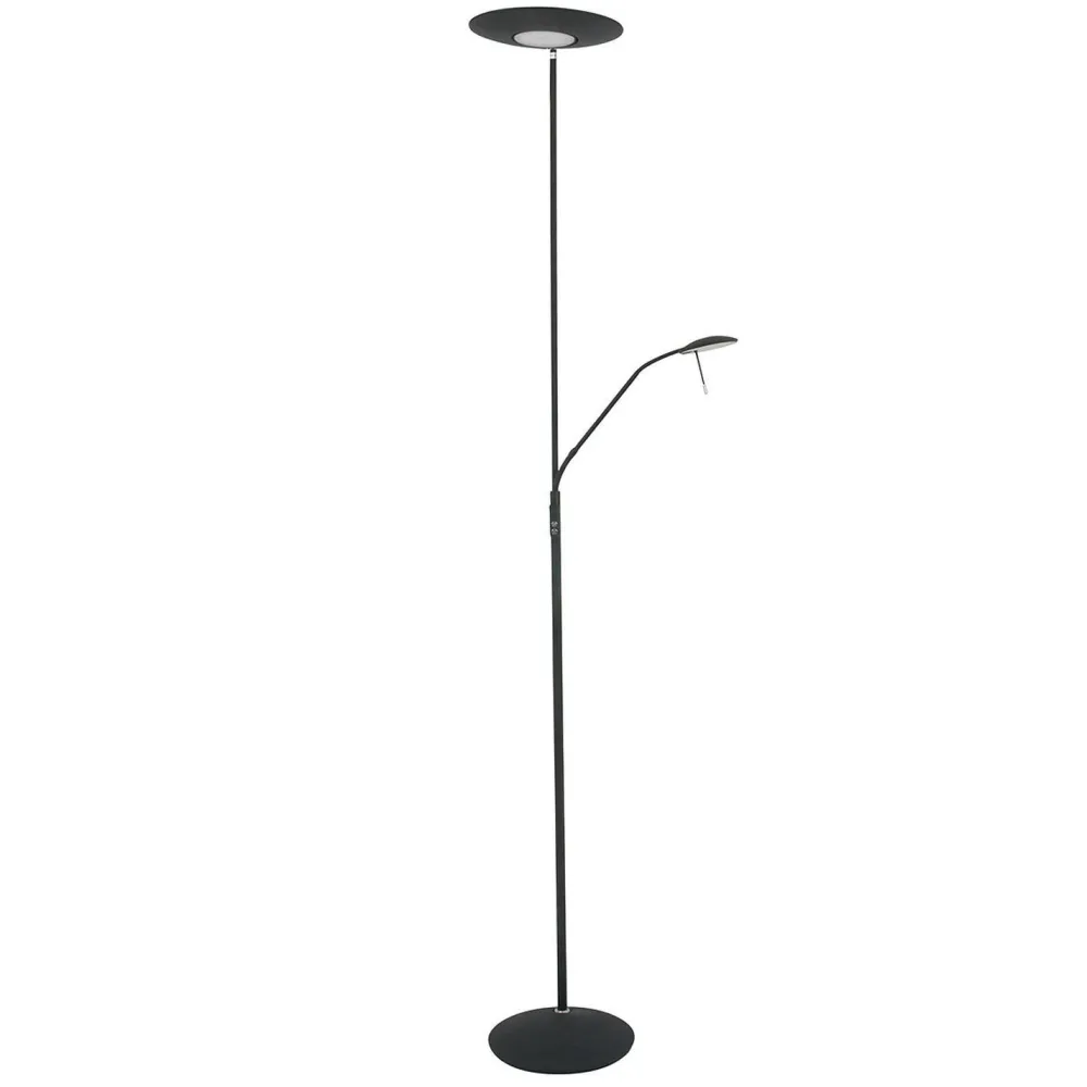 Steinhauer LED Deckenfluter mit Lesearm in Schwarz 185 cm dimmbar* Led Lampen|Stehlampen