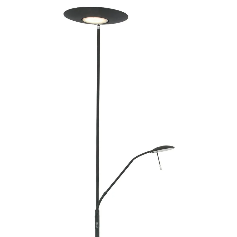 Steinhauer LED Deckenfluter mit Lesearm in Schwarz 185 cm dimmbar* Led Lampen|Stehlampen