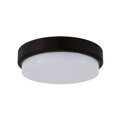 Strühm LED Deckenlampe außen IP65 B: 17,5 cm Schwarz Weiß rund klein* Badezimmer Lampe|Feuchtraumleuchten