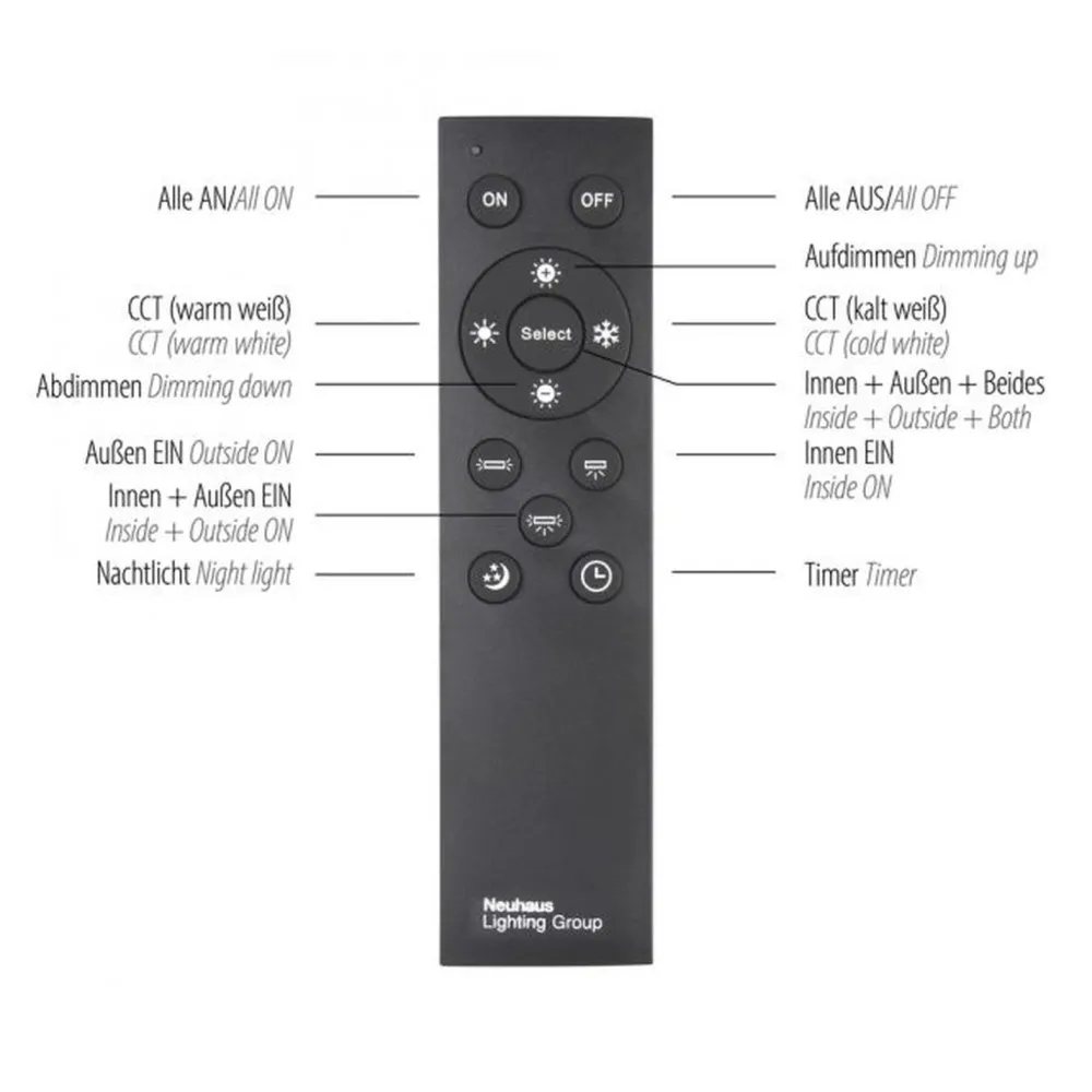 Just Light LED Deckenlampe Fernbedienung dimmbar 2000 lm L:100 cm* Flurlampen|Bürolampen