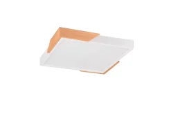 Trio Reality LED Deckenlampe Holz 3000 K B:31,5 cm Weiß Natur eckig* Flurlampen|Bürolampen